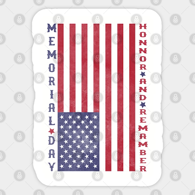 memorial day honor and remember vintage american flag Sticker by Attia17